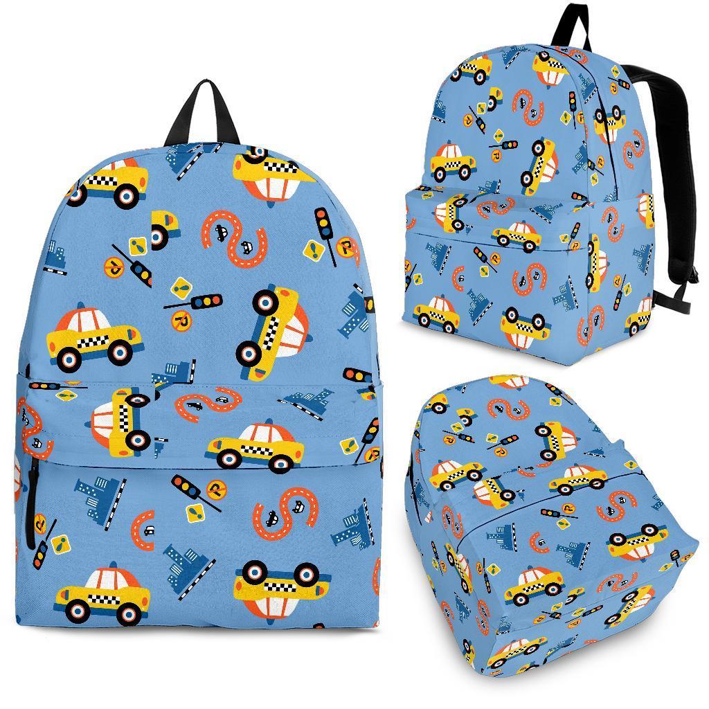 Taxi Car Print Pattern Backpack-grizzshop