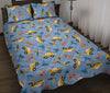 Taxi Car Print Pattern Bed Set Quilt-grizzshop