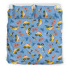 Taxi Car Print Pattern Duvet Cover Bedding Set-grizzshop