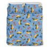 Taxi Car Print Pattern Duvet Cover Bedding Set-grizzshop