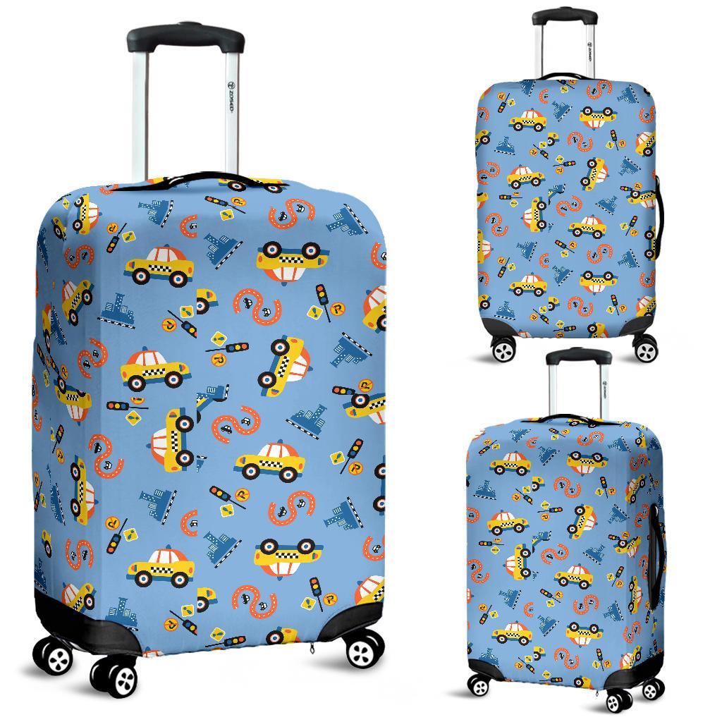 Taxi Car Print Pattern Luggage Cover Protector-grizzshop