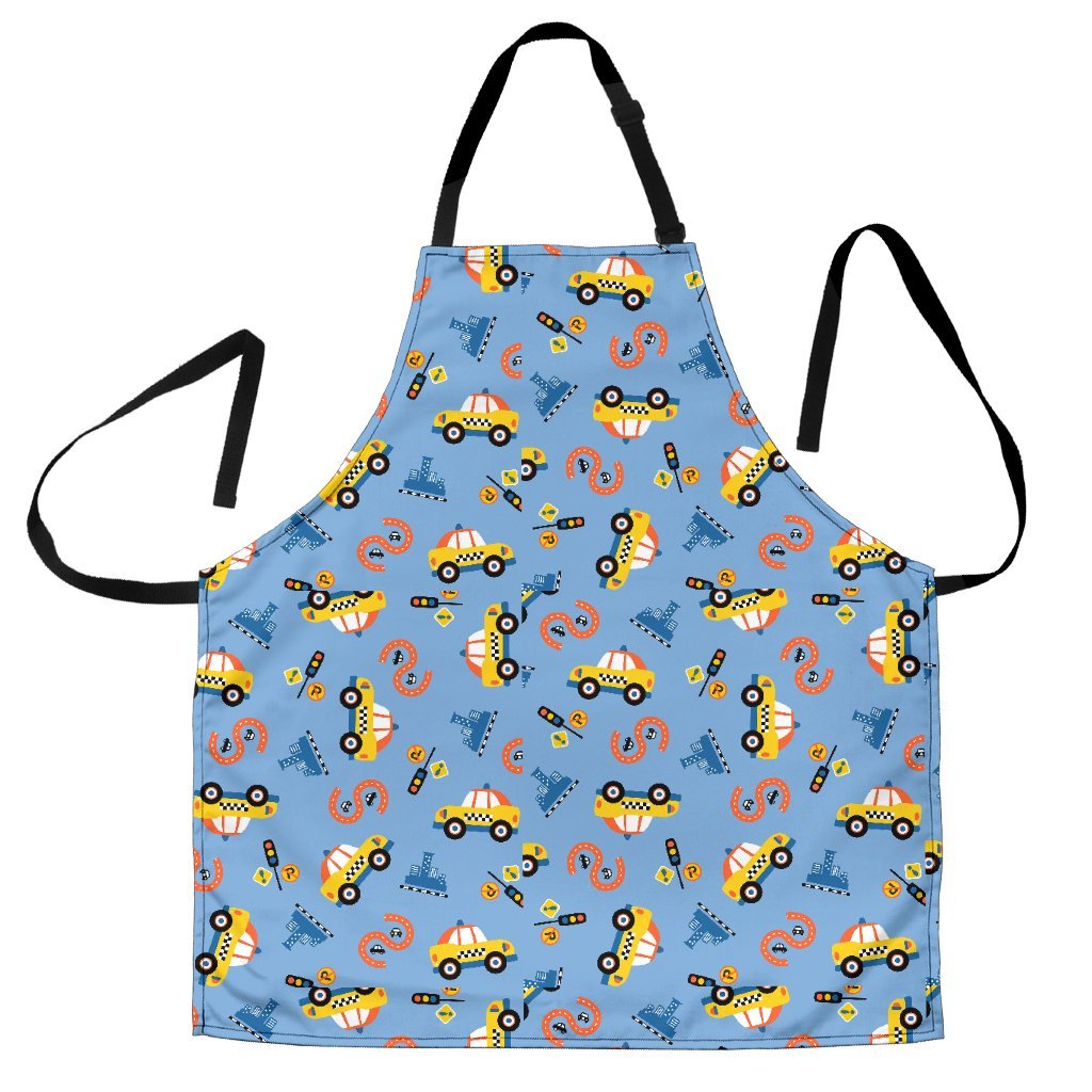 Taxi Car Print Pattern Men's Apron-grizzshop