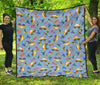 Taxi Car Print Pattern Quilt-grizzshop