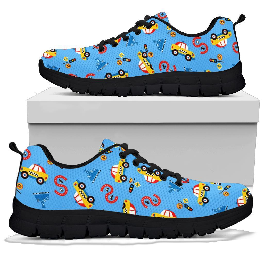 Taxi Car Print Pattern Sneaker Shoes For Men Women-grizzshop