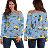 Load image into Gallery viewer, Taxi Car Print Pattern Women Off Shoulder Sweatshirt-grizzshop