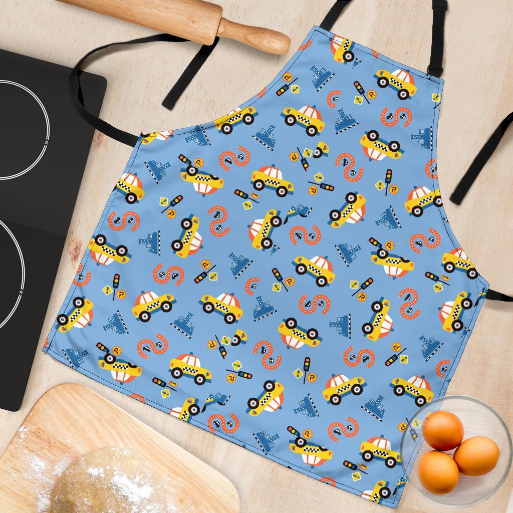 Taxi Car Print Pattern Women's Apron-grizzshop