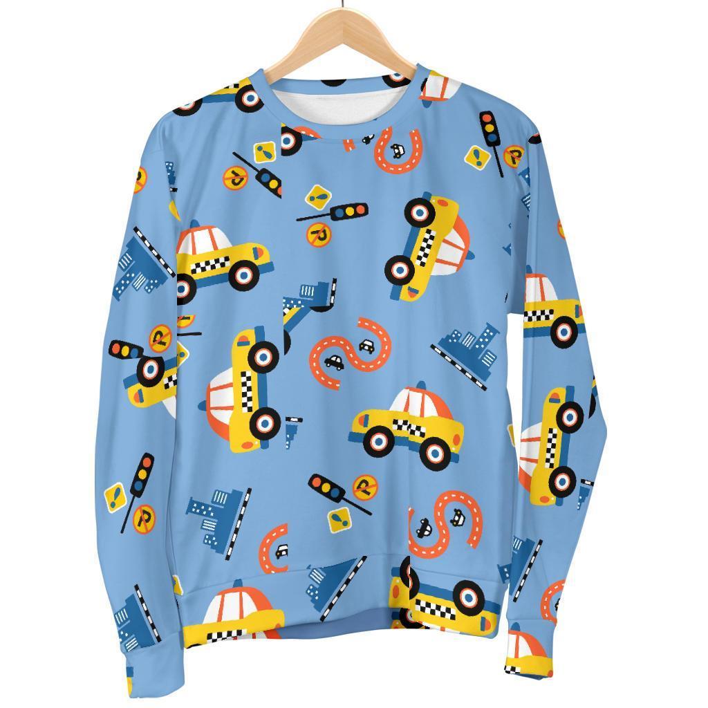 Taxi Car Print Pattern Women's Sweatshirt-grizzshop