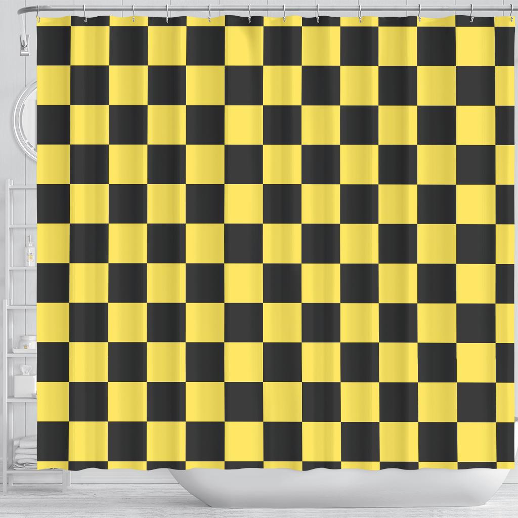 Taxi Pattern Print Bathroom Shower Curtain-grizzshop