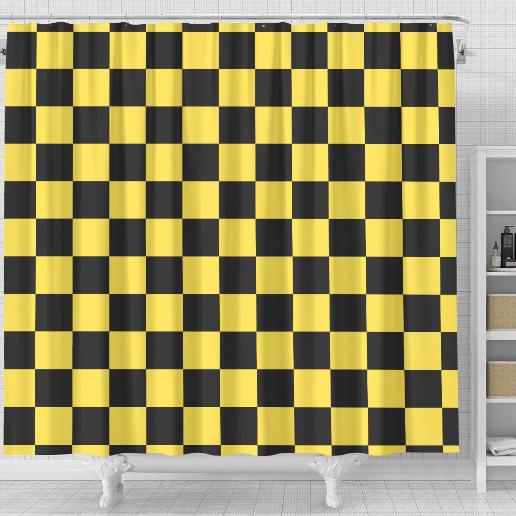 Taxi Pattern Print Bathroom Shower Curtain-grizzshop