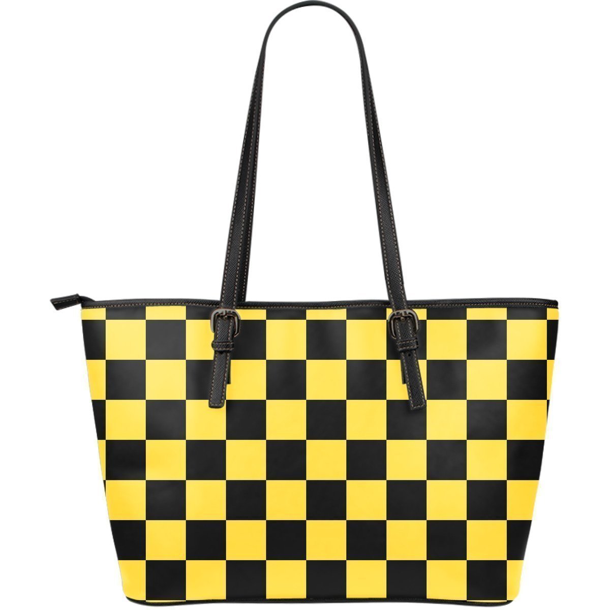 Taxi Pattern Print Leather Tote Bag-grizzshop