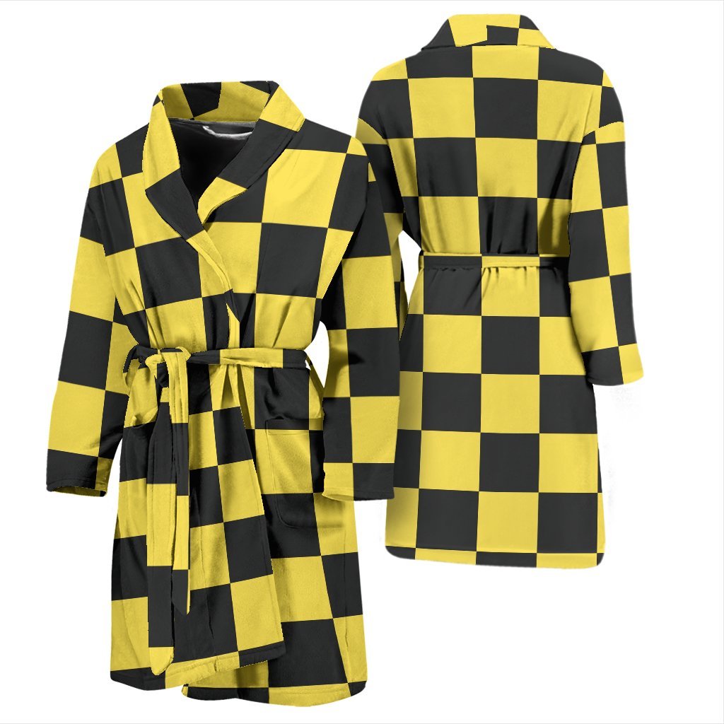 Taxi Pattern Print Men Long Robe-grizzshop