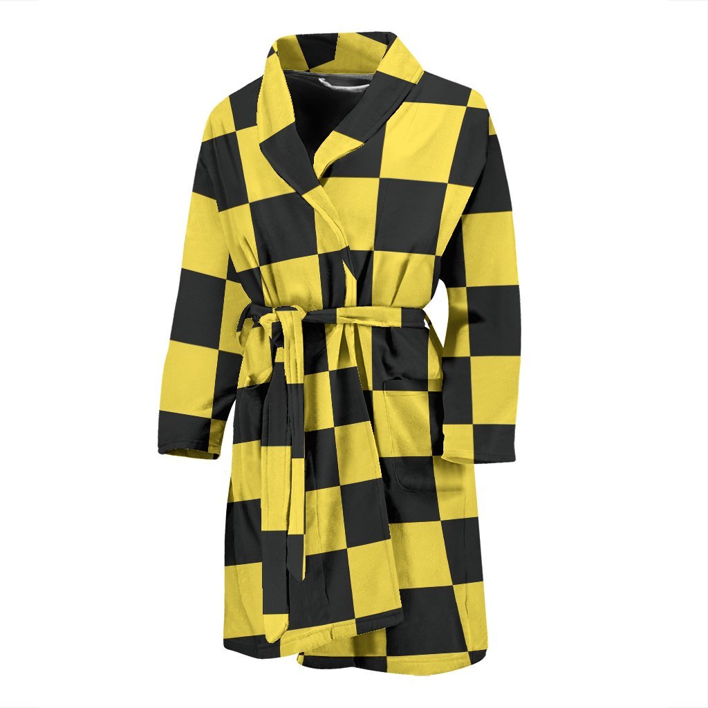 Taxi Pattern Print Men Long Robe-grizzshop