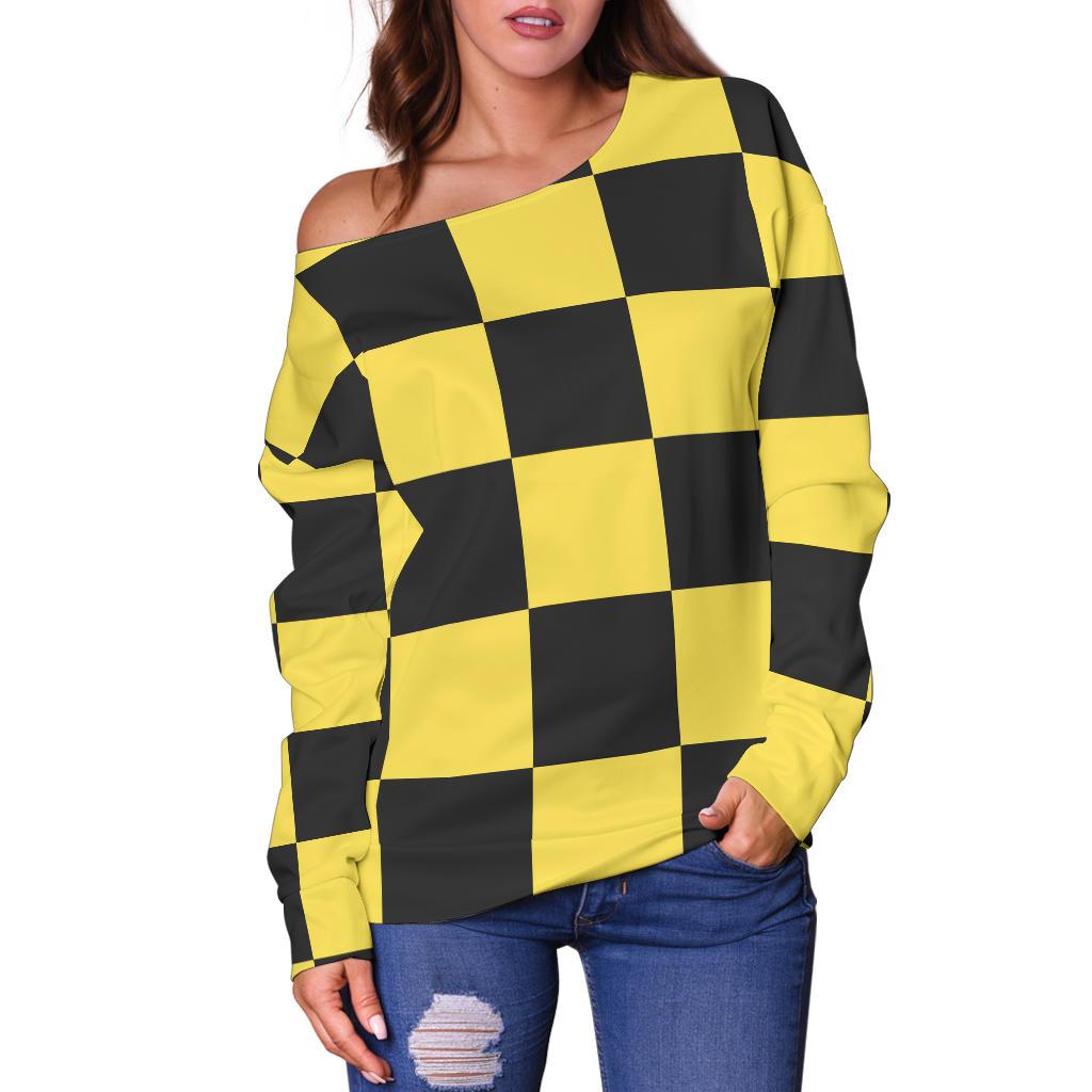 Taxi Pattern Print Women Off Shoulder Sweatshirt-grizzshop