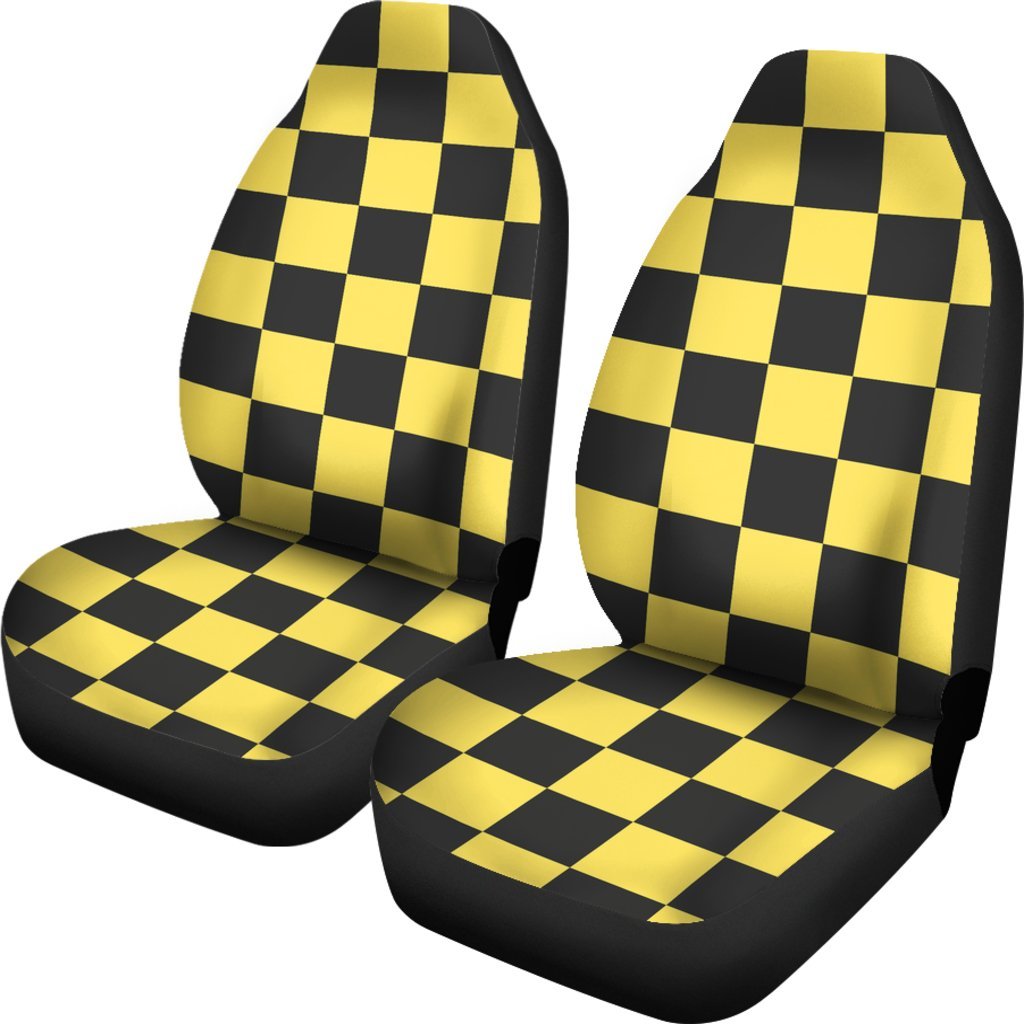 Taxi Pattern Print Universal Fit Car Seat Covers-grizzshop