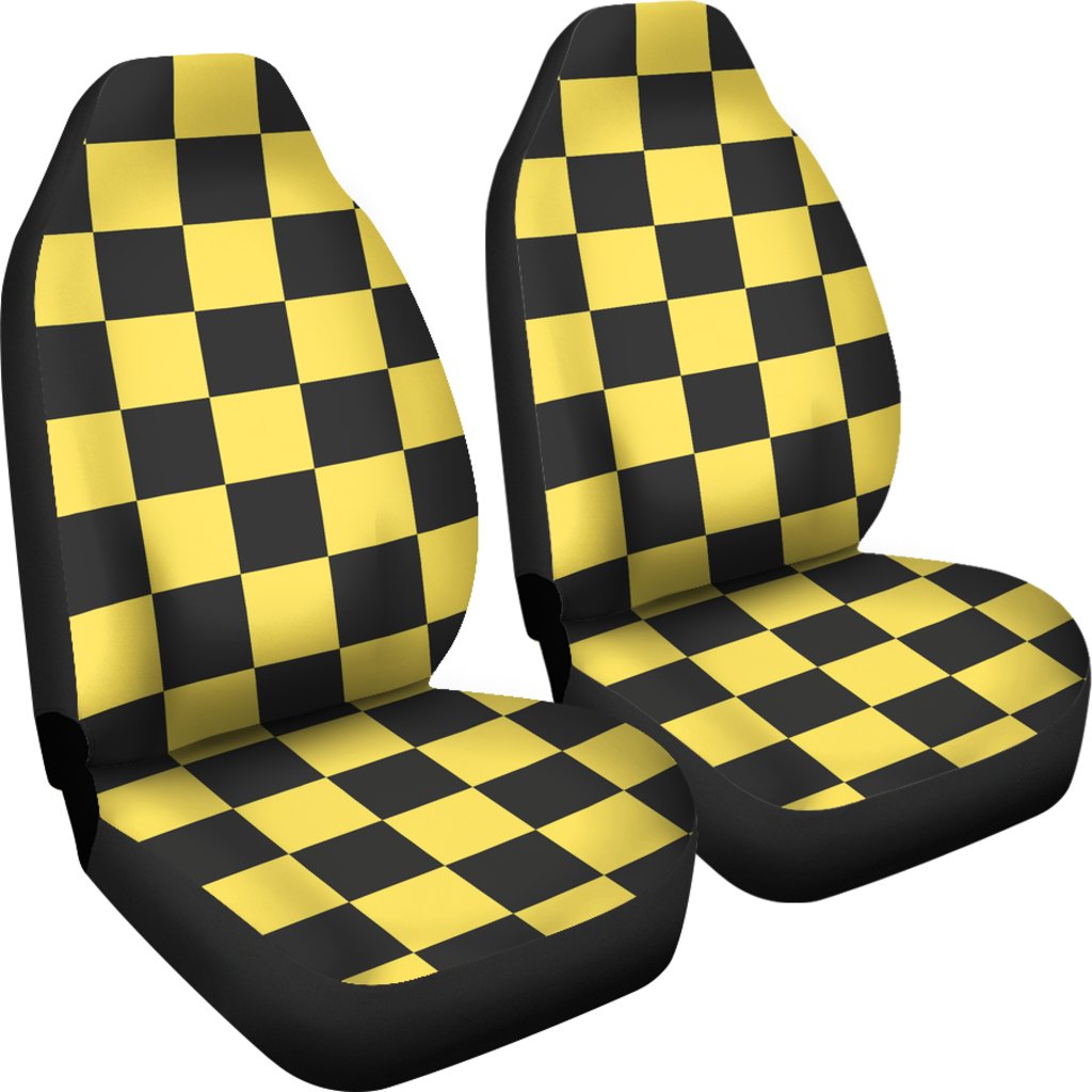 Taxi Pattern Print Universal Fit Car Seat Covers-grizzshop