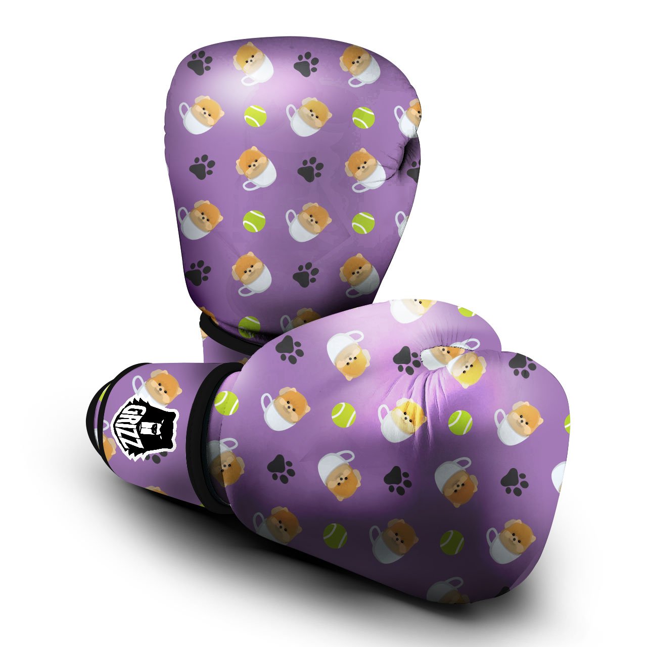 Tea Cup Pomeranian Print Pattern Boxing Gloves-grizzshop