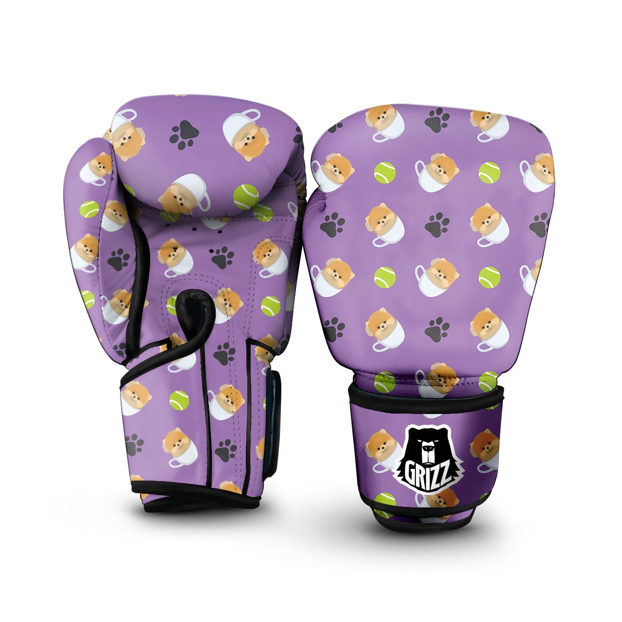 Tea Cup Pomeranian Print Pattern Boxing Gloves-grizzshop