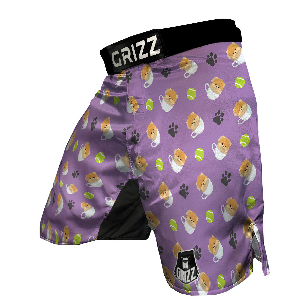 Tea Cup Pomeranian Print Pattern MMA Shorts-grizzshop