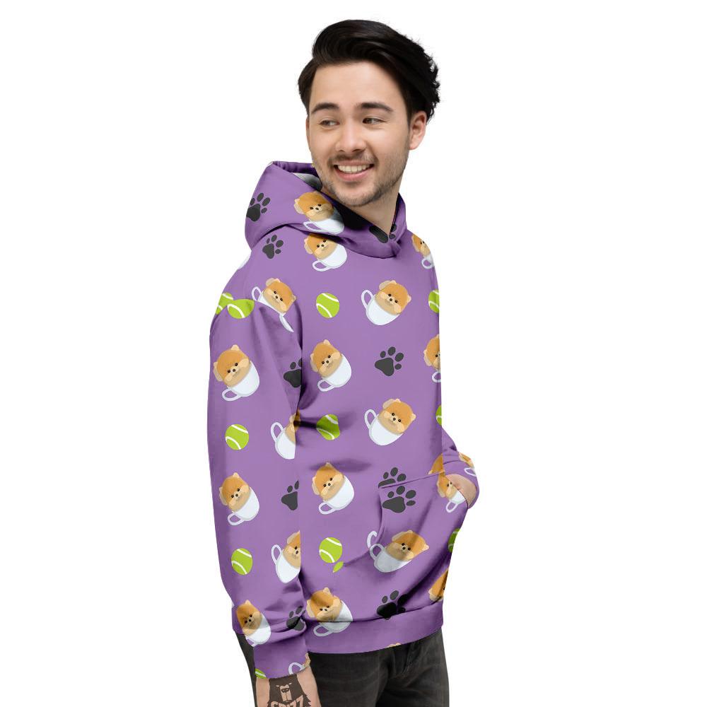 Tea Cup Pomeranian Print Pattern Men's Hoodie-grizzshop