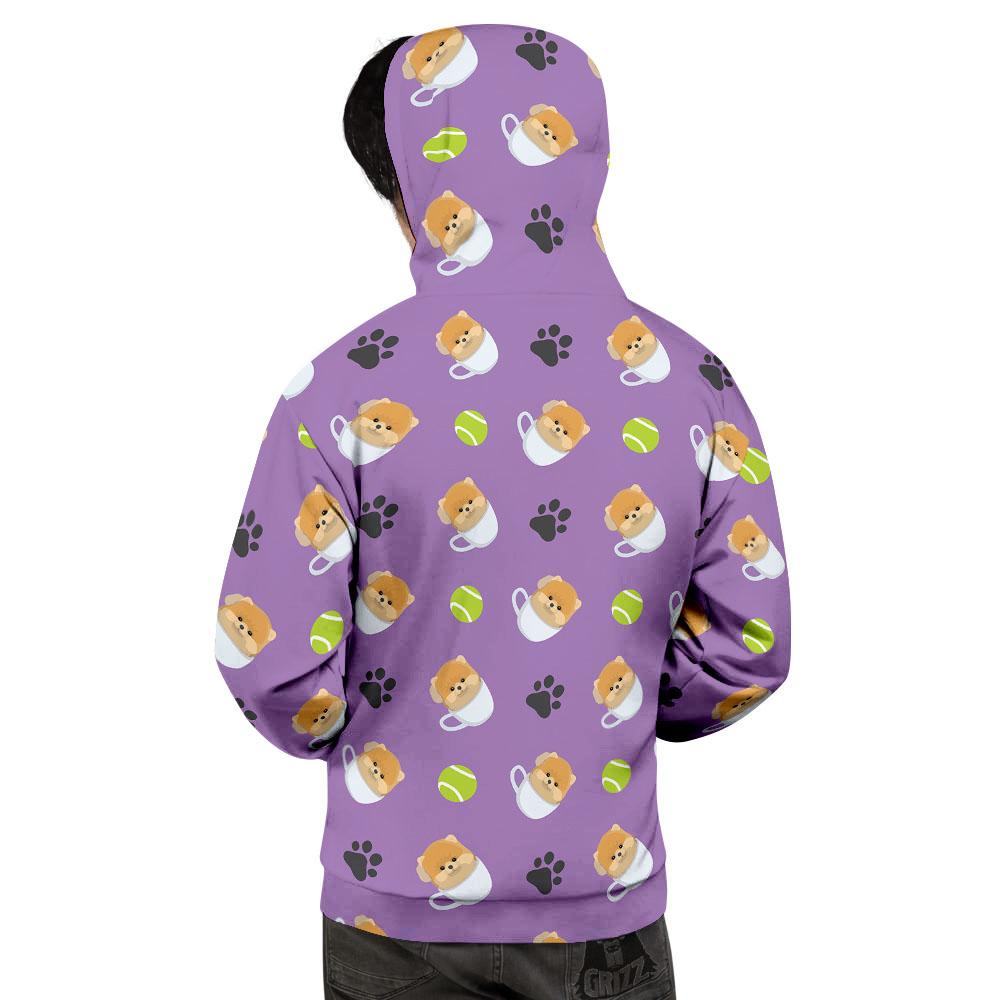 Tea Cup Pomeranian Print Pattern Men's Hoodie-grizzshop