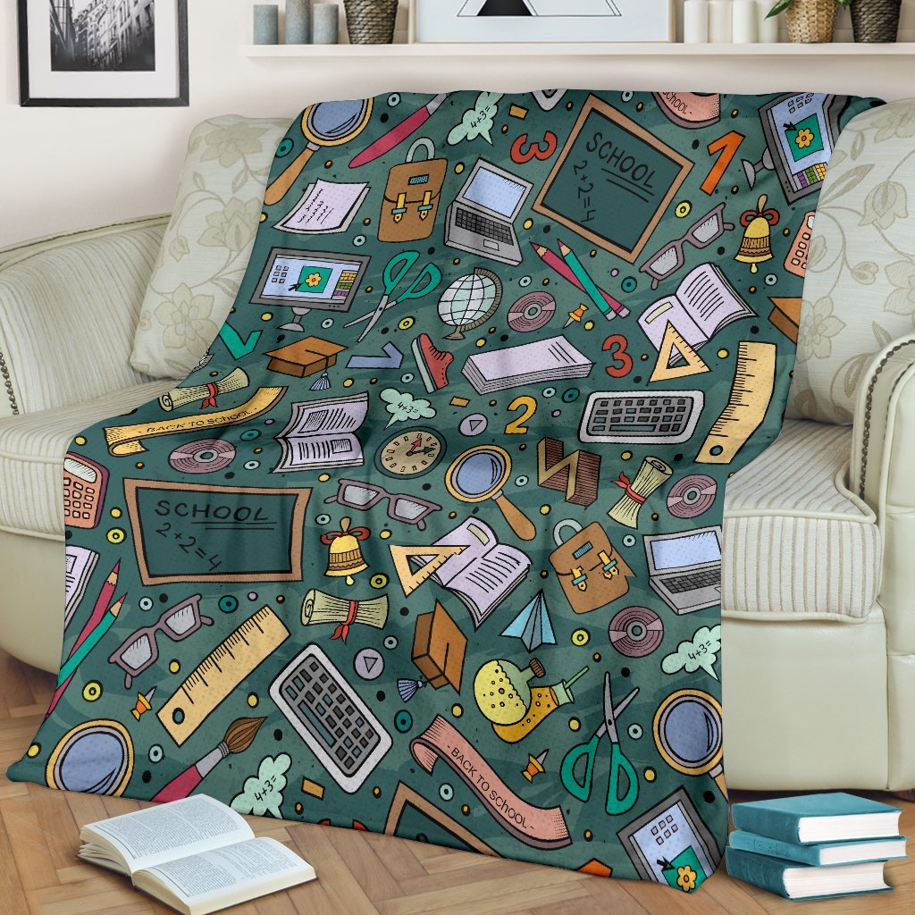 Teacher Pattern Print Blanket-grizzshop