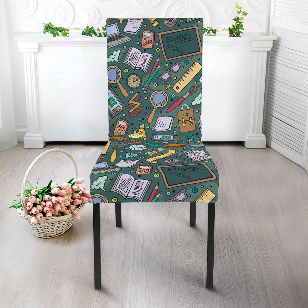 Teacher Pattern Print Chair Cover-grizzshop