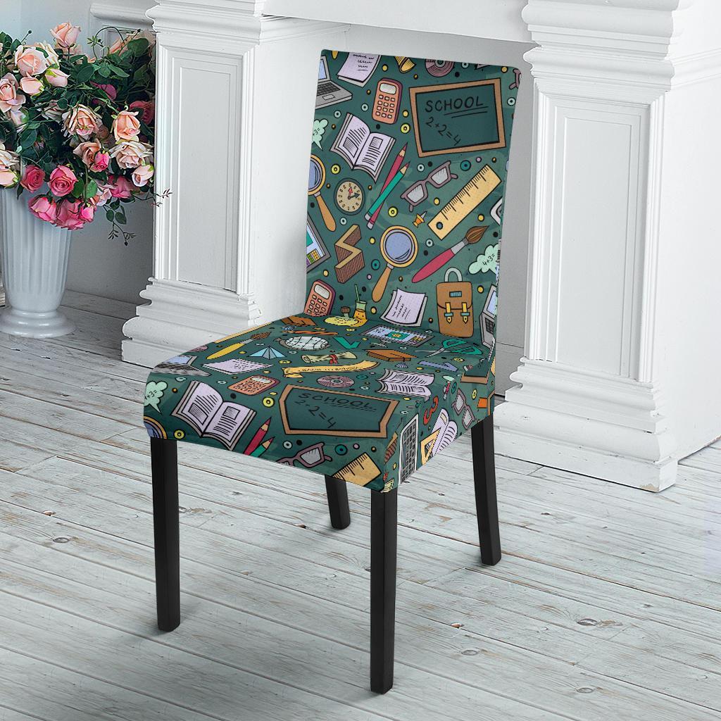 Teacher Pattern Print Chair Cover-grizzshop