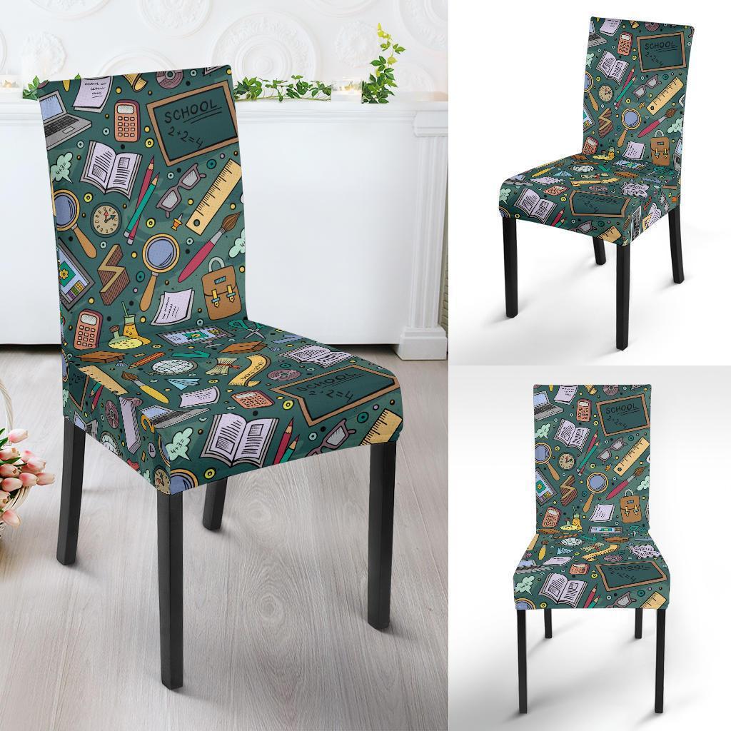 Teacher Pattern Print Chair Cover-grizzshop