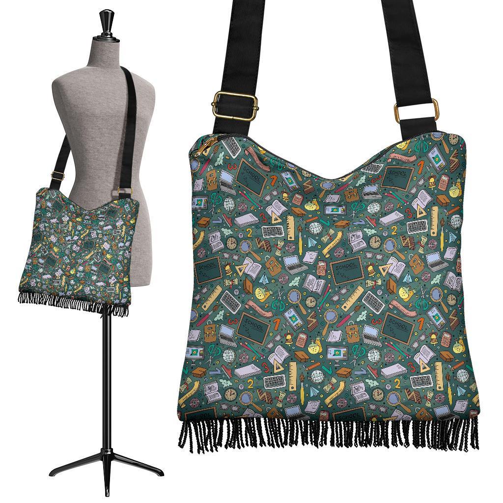 Teacher Pattern Print Crossbody Bags-grizzshop