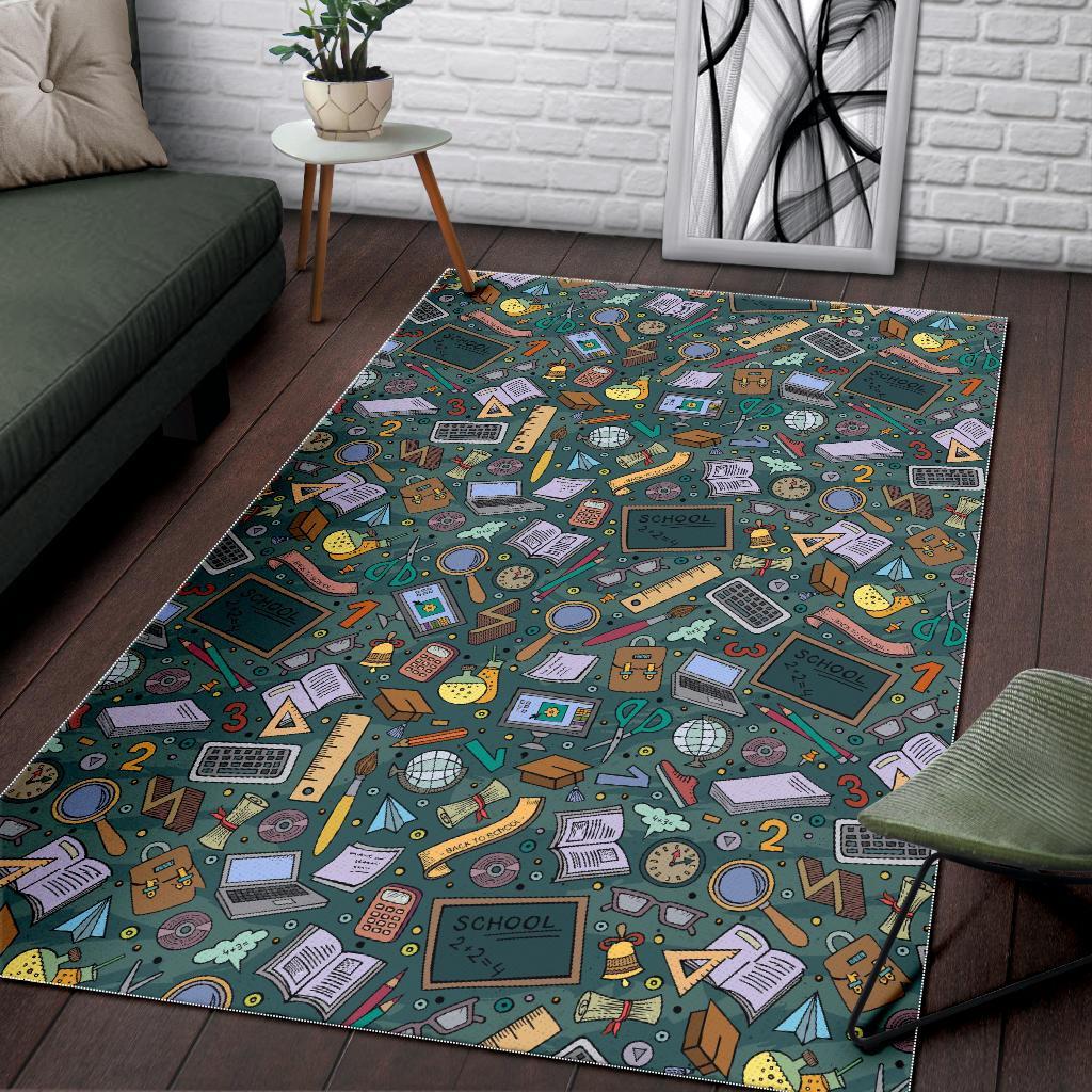 Teacher Pattern Print Floor Mat-grizzshop