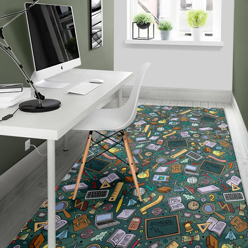 Teacher Pattern Print Floor Mat-grizzshop