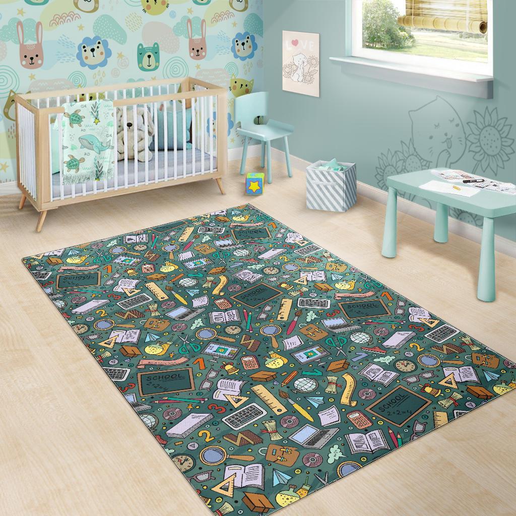 Teacher Pattern Print Floor Mat-grizzshop