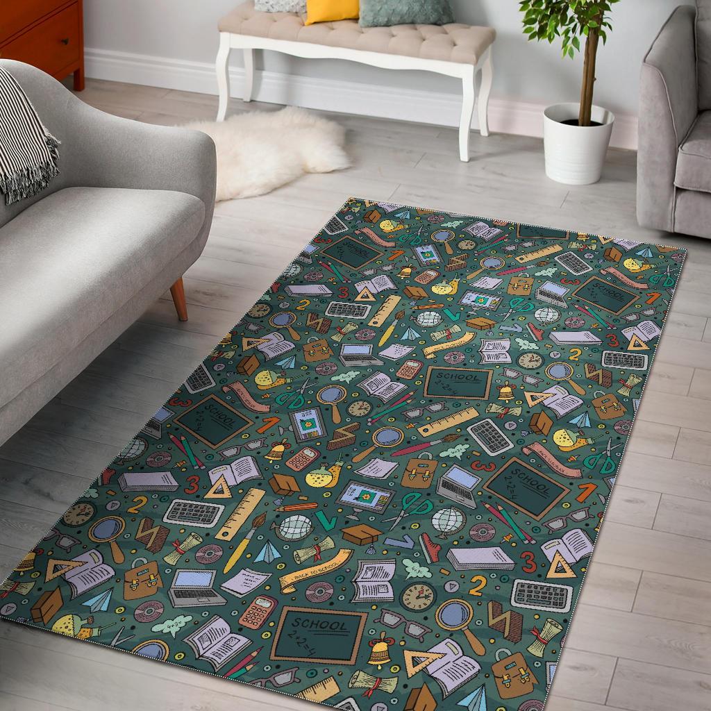 Teacher Pattern Print Floor Mat-grizzshop