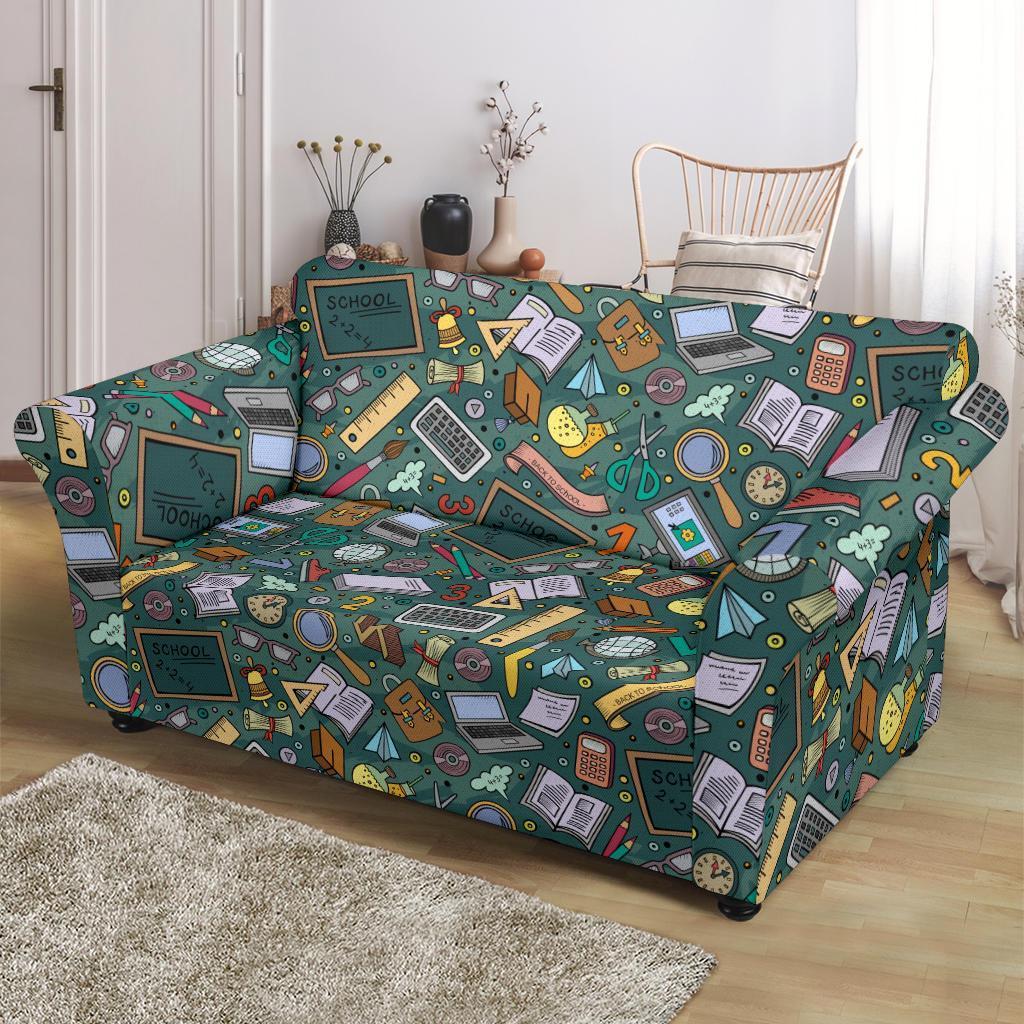 Teacher Pattern Print Loveseat Cover-grizzshop