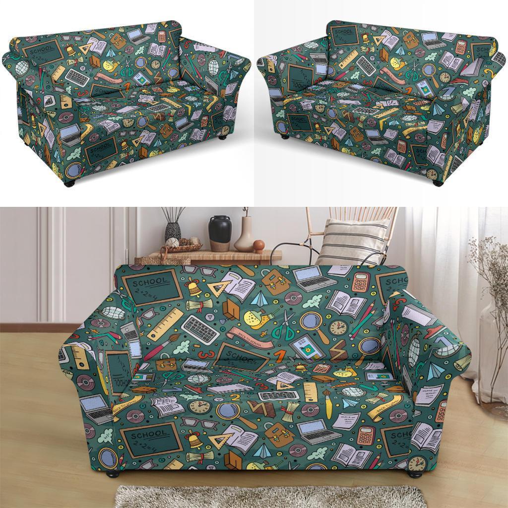 Teacher Pattern Print Loveseat Cover-grizzshop