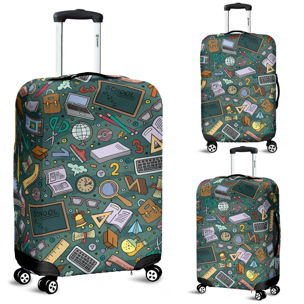 Teacher Pattern Print Luggage Cover Protector-grizzshop