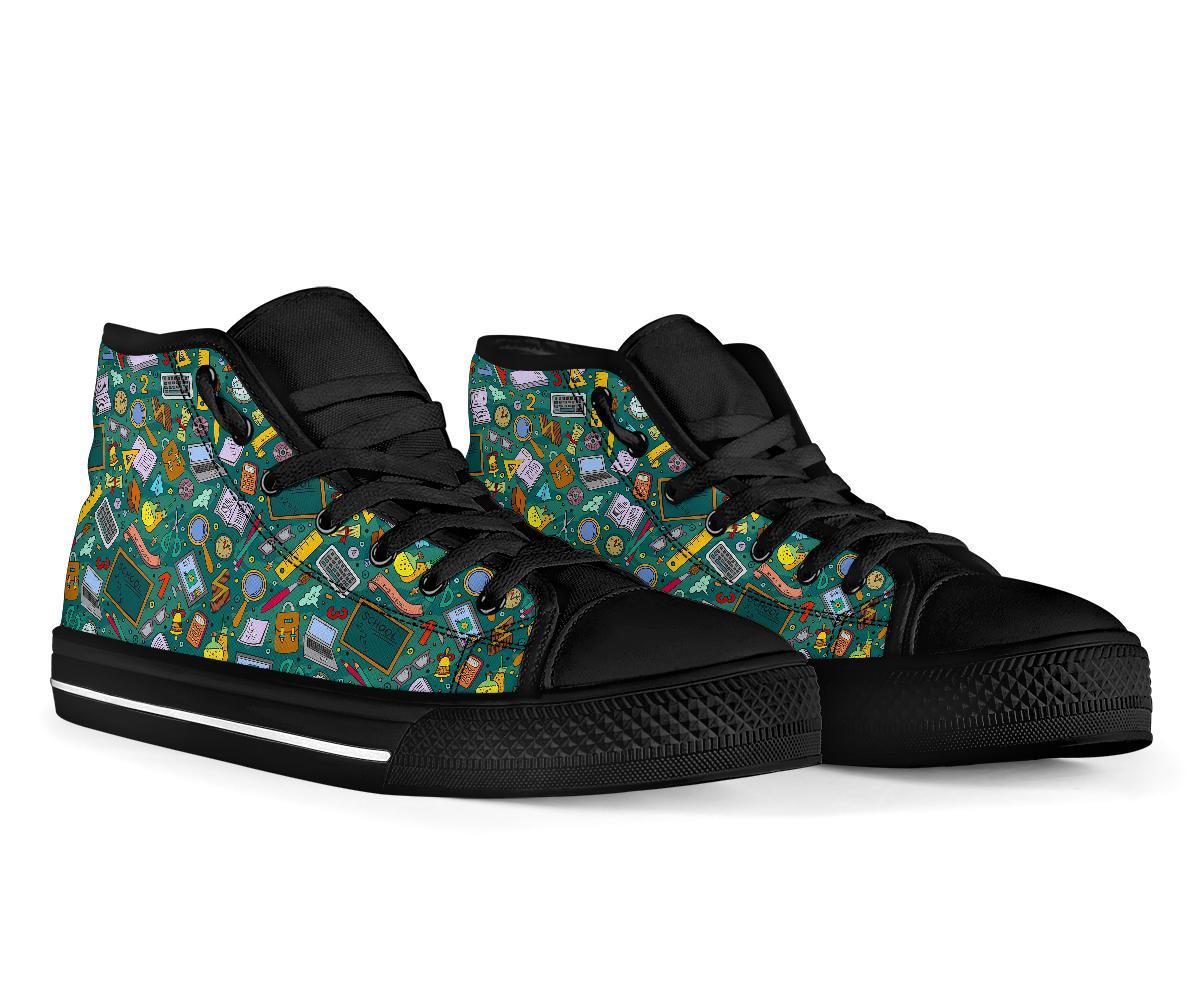 Teacher Pattern Print Men Women's High Top Shoes-grizzshop