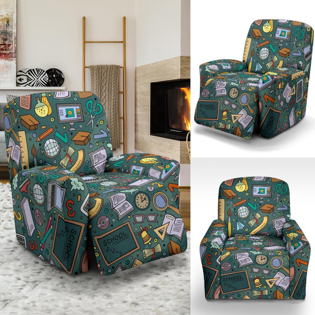 Teacher Pattern Print Recliner Cover-grizzshop