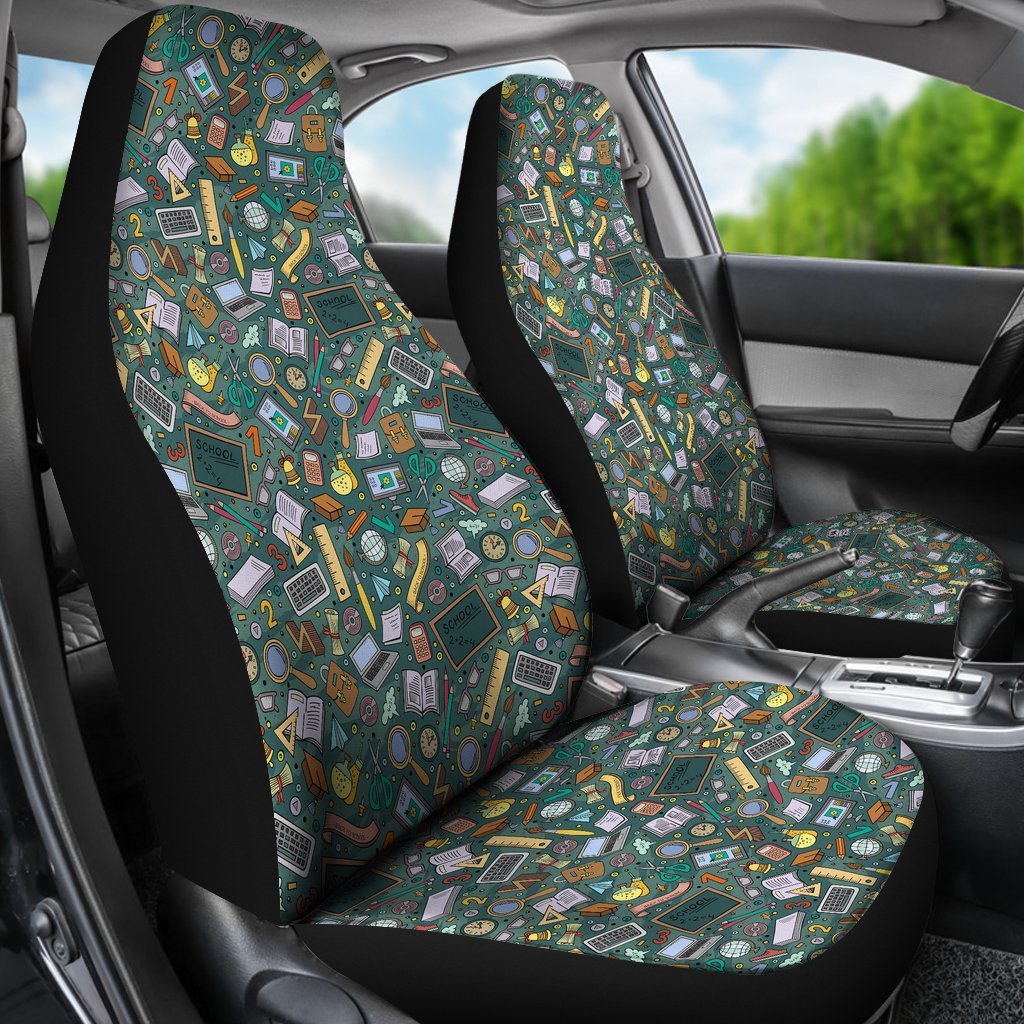 Teacher Pattern Print Universal Fit Car Seat Cover-grizzshop