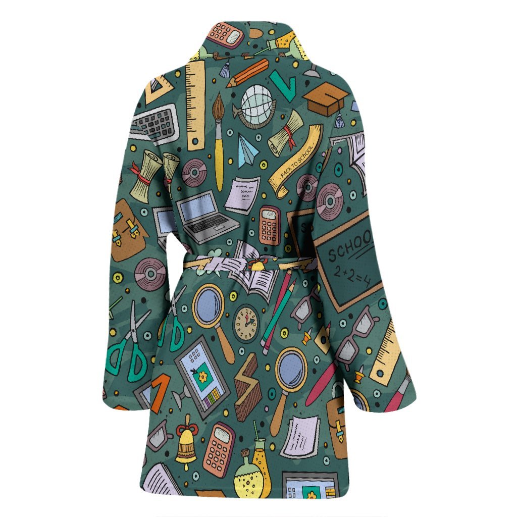 Teacher Pattern Print Women Long Robe-grizzshop