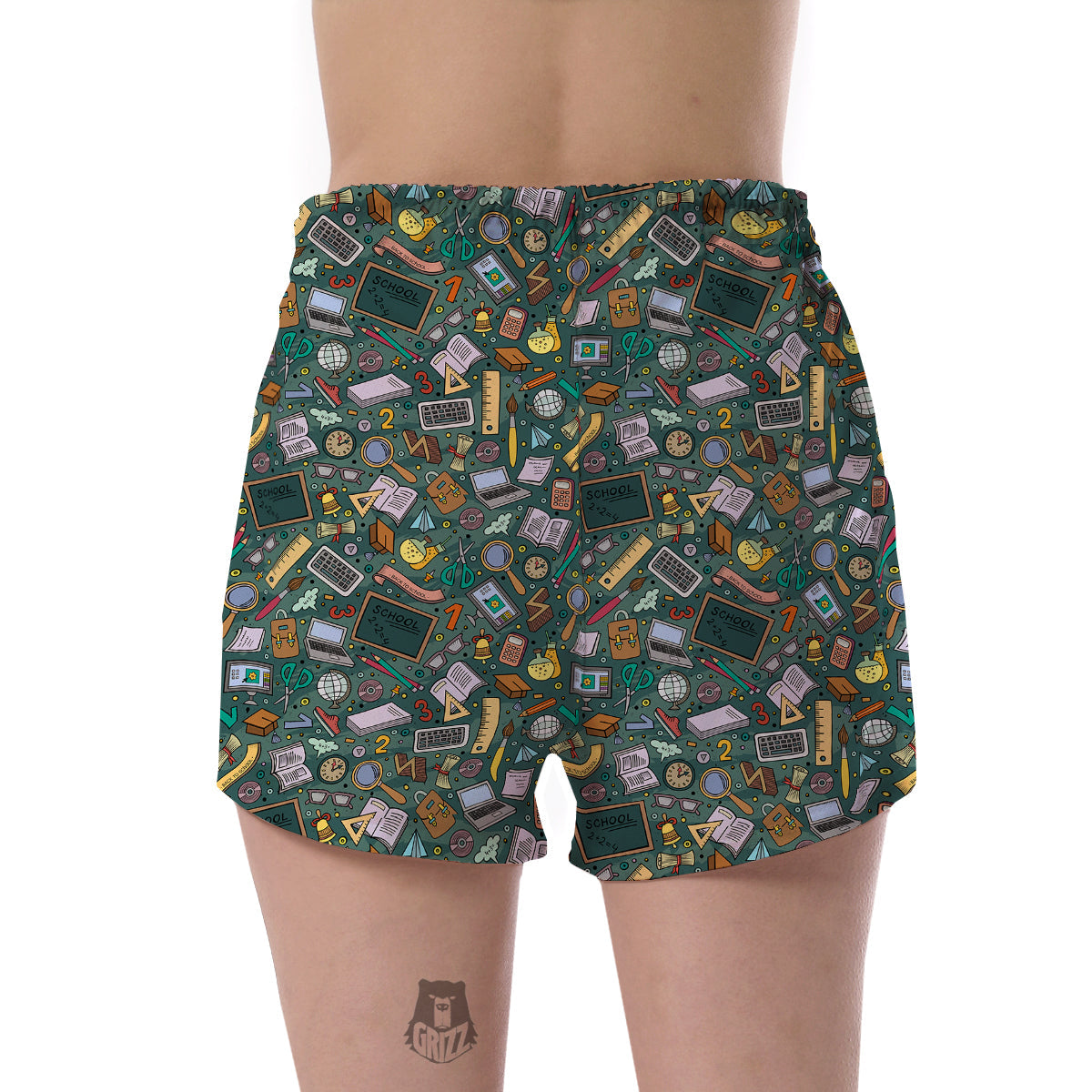 Teacher Pattern Print Women's Shorts-grizzshop