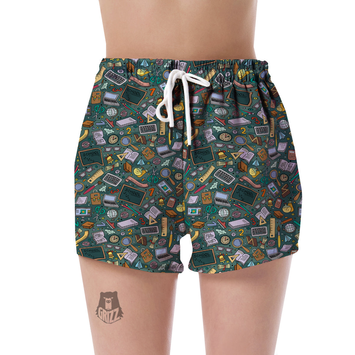 Teacher Pattern Print Women's Shorts-grizzshop