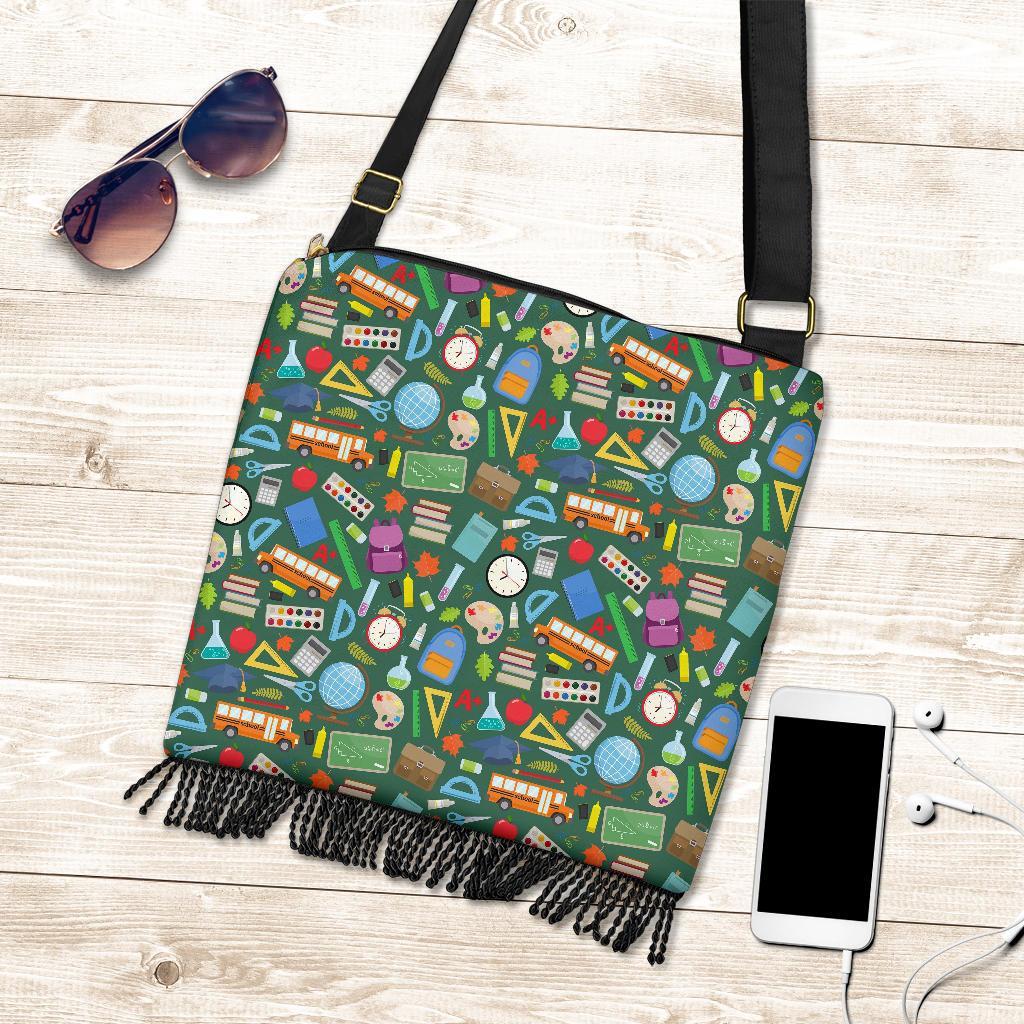 Teacher Print Pattern Crossbody Bags-grizzshop