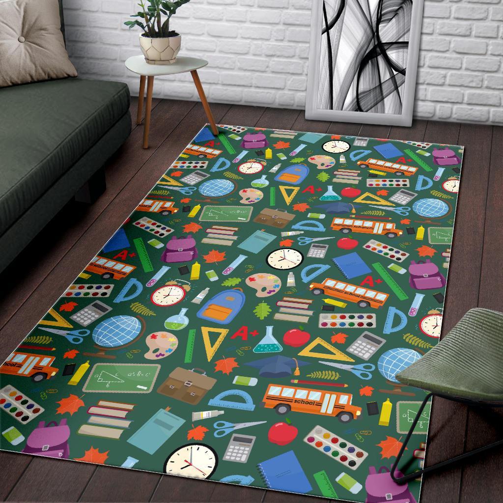 Teacher Print Pattern Floor Mat-grizzshop