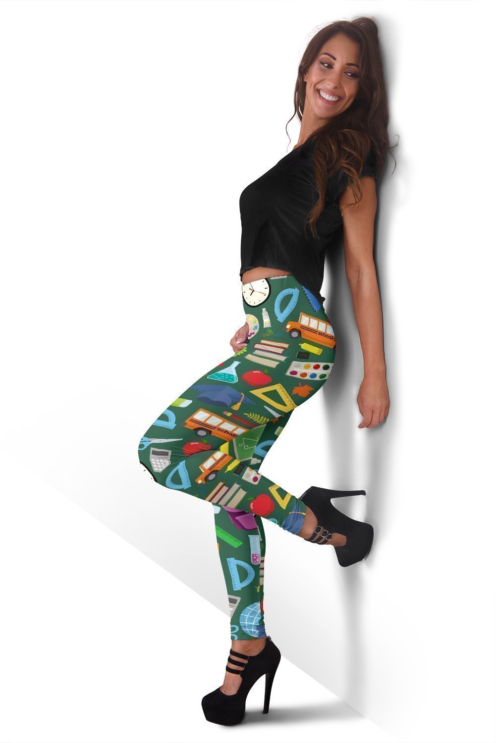 Teacher Print Pattern Women Leggings-grizzshop