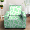 Teal And White Cow Print Armchair Cover-grizzshop