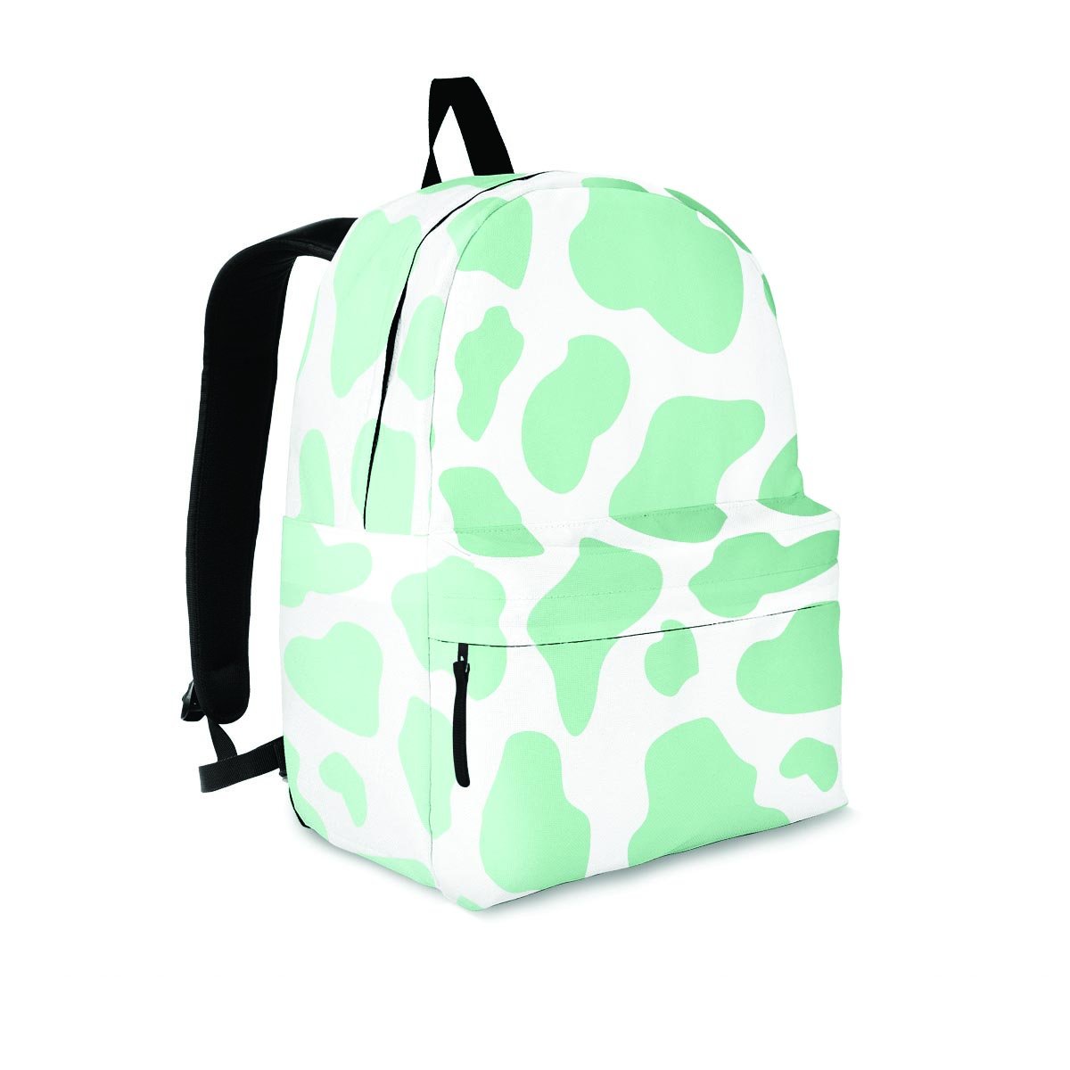 Teal And White Cow Print Backpack-grizzshop