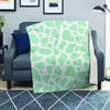 Teal And White Cow Print Blanket-grizzshop