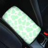 Teal And White Cow Print Car Console Cover-grizzshop