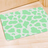 Teal And White Cow Print Door Mat-grizzshop